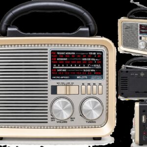 راديو محمول Micro Speed MS-2775 ثلاثي الموجات مع مشغل MP3 وUSB
